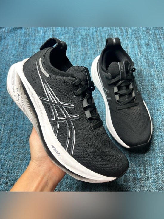 Asics Shoes - Asics Gel Nimbus 26 Running Shoes in Black White Women's Size 6.5 Sneakers